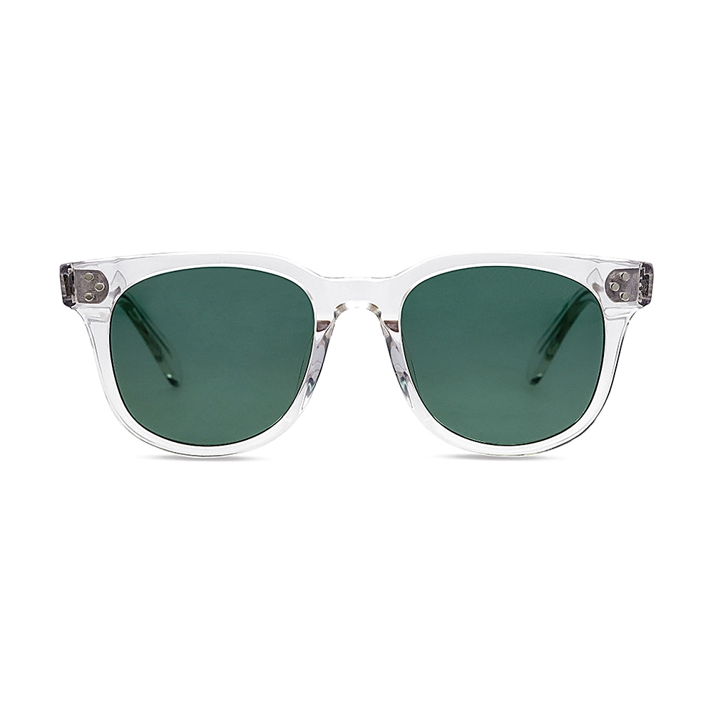 Crystal Clear Oversized Square Acetate Classic UV400 Sunglasses Front View Crystal Clear Oversized Square Acetate Classic UV400 Sunglasses Front View - Contract Eyewear Manufacturer