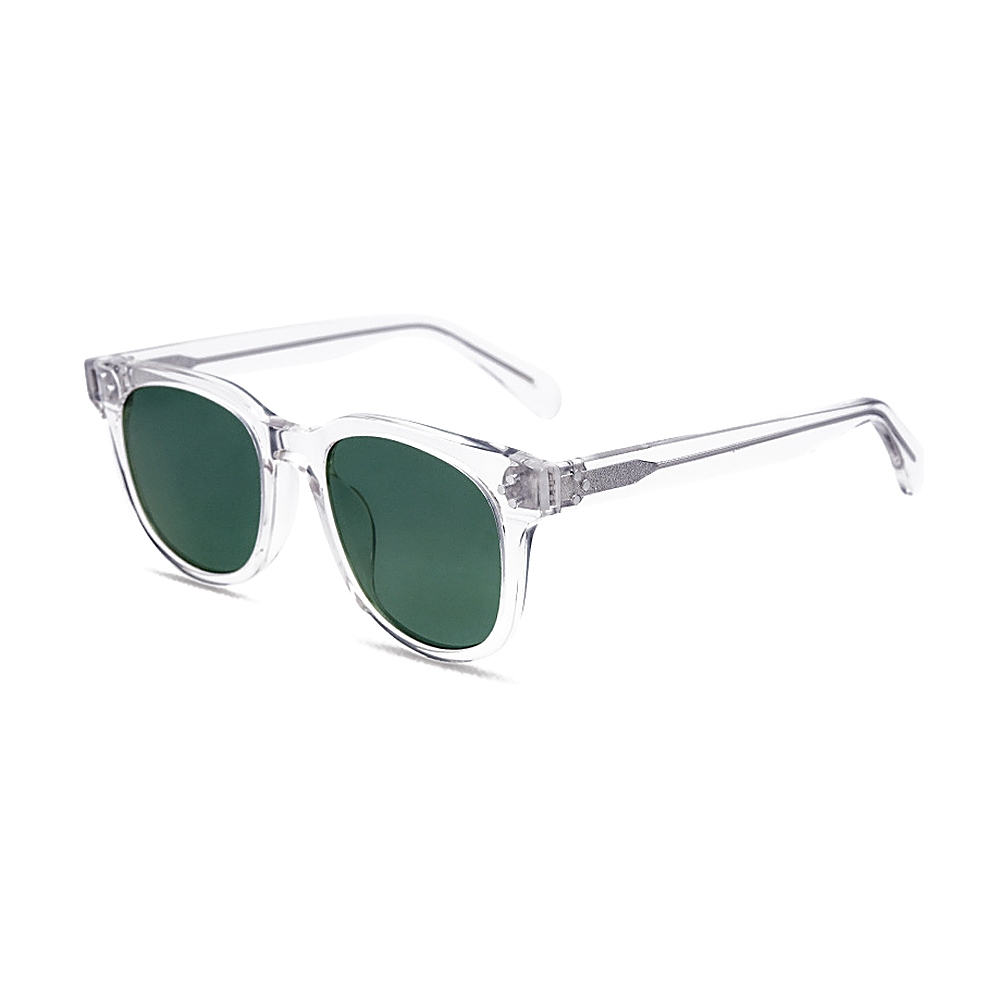 Crystal Clear Oversized Square Acetate Classic UV400 Sunglasses Side View Crystal Clear Oversized Square Acetate Classic UV400 Sunglasses Side View - Precision Eyewear Factory