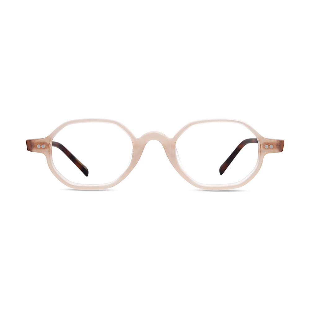 Beveled Cut Nude Beige Geometric Optical Glasses Frame MEEW148 Front View Beveled Cut Nude Beige Geometric Optical Glasses Frame MEEW148 Front View - OEM/ODM Eyewear Factory