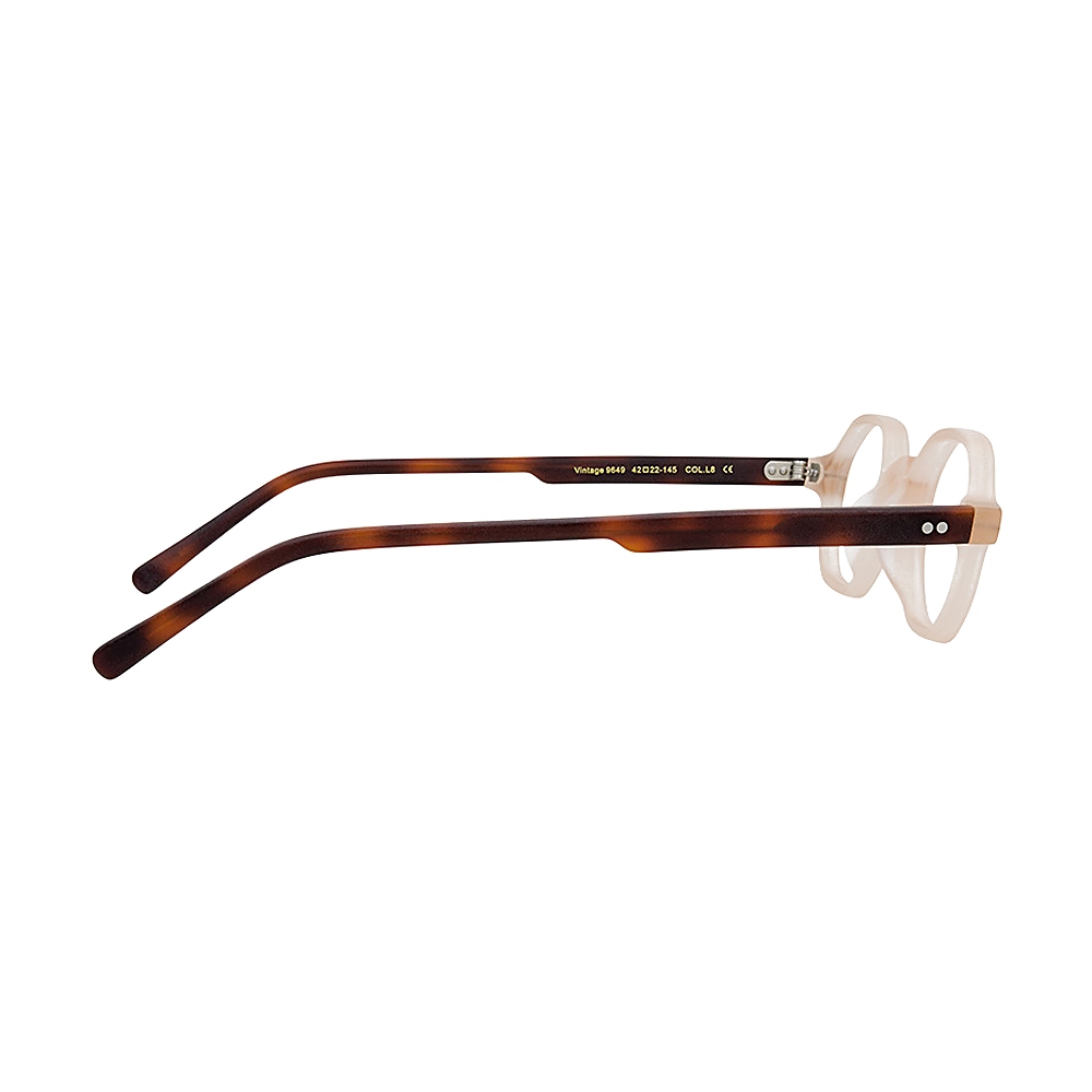 Beveled Cut Nude Beige Geometric Optical Glasses Frame MEEW148 Temple Display Beveled Cut Nude Beige Geometric Optical Glasses Frame MEEW148 Temple Display - White Label Eyewear Supplier