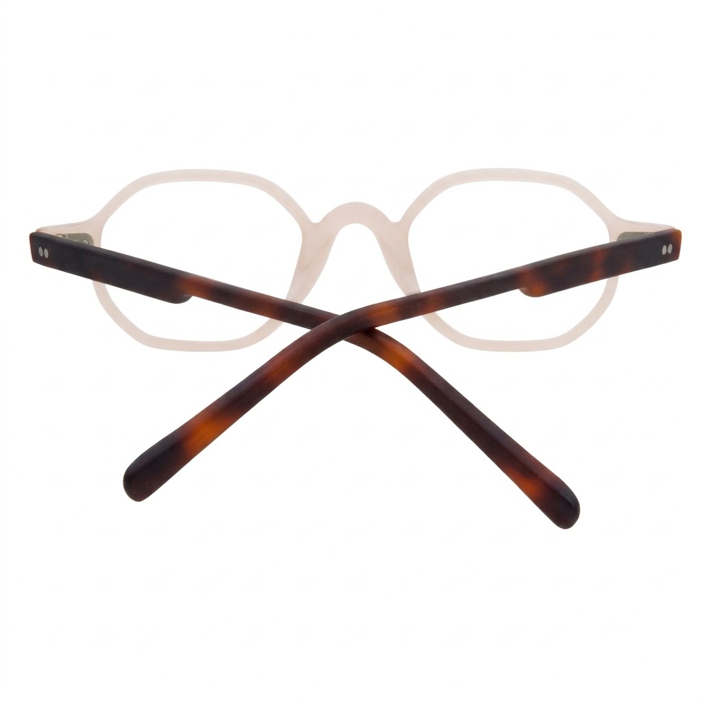 Beveled Cut Nude Beige Geometric Optical Glasses Frame MEEW148 Top View Beveled Cut Nude Beige Geometric Optical Glasses Frame MEEW148 Top View - OEM/ODM Eyewear Factory