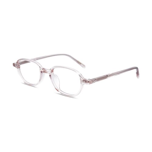 Korean Style Soft Square Translucent Pink Eyewear MEEW150 Side View - White Label Eyewear Supplier