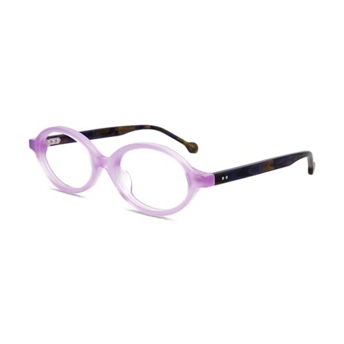 Retro Oval Two Tone Lavender Prescription Frame MEEW146 Side View - White Label Eyewear Supplier