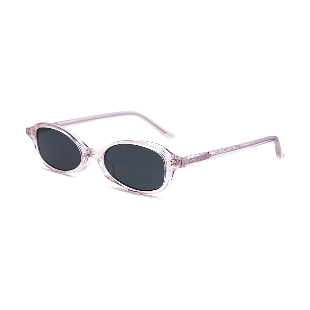 Streetwear Y2K Translucent Pink Oval Acetate Sunglasses MEEW151 Side View Streetwear Y2K Translucent Pink Oval Acetate Sunglasses MEEW151 Side View - Contract Eyewear Manufacturer